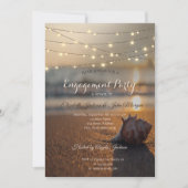 Beach Wedding Sunset Seashell Licht Verloving Kaart (Voorkant)