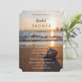 Beach Wedding Sunset Seashell Vrijgezellenfeest Kaart (Staand voorkant)