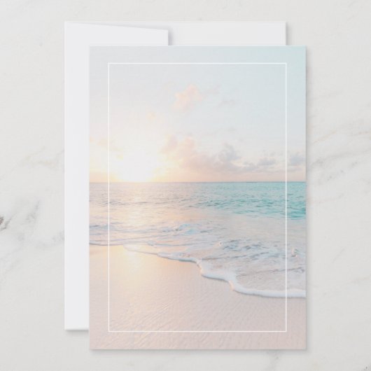 Beach Wedding Sunset Sunrise Sandy Ocean Kaart (Achterkant)