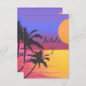 Beach Wedding Sunset Table Kaart (Voorkant / Achterkant)