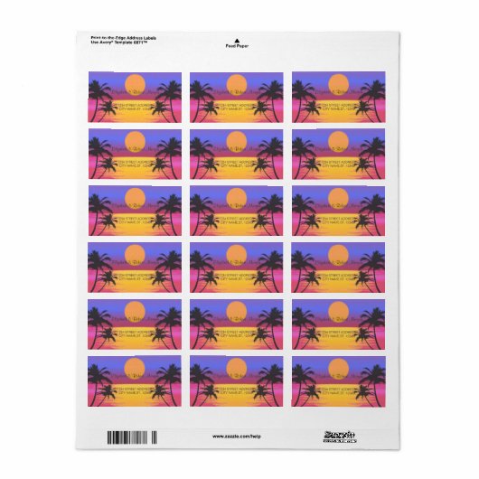 Beach Wedding Sunset Weddenschap Label (Full Sheet)