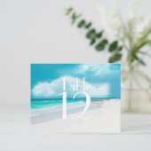 Beach Wedding Table Number Kaart (Staand voorkant)