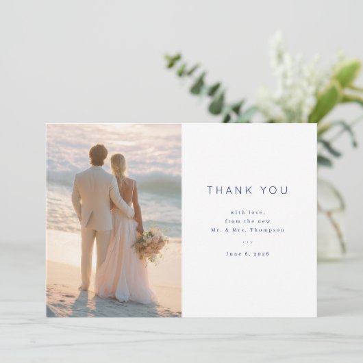 Beach Wedding Thank You Card Bedankkaart (Staand voorkant)
