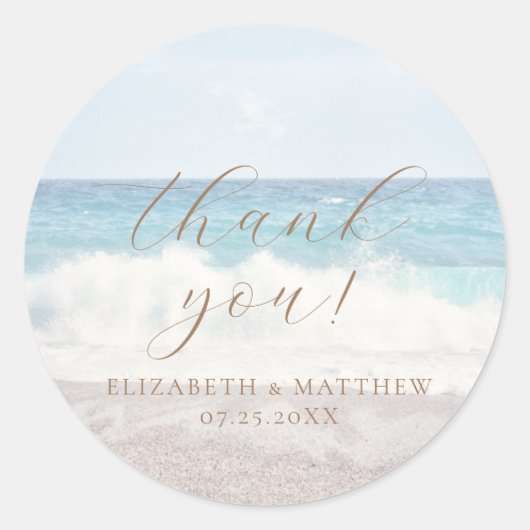 Beach Wedding | Thank You Sticker (Voorkant)