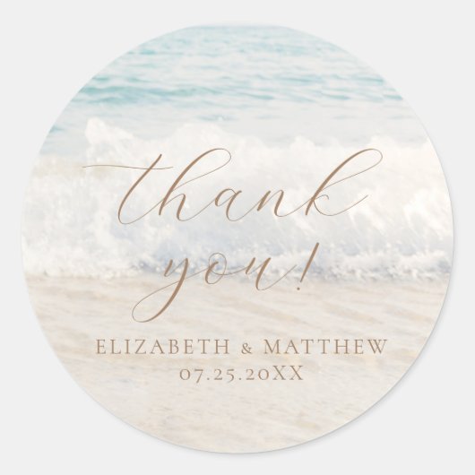 Beach Wedding | Thank You Sticker (Voorkant)