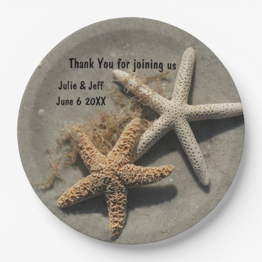 Beach Wedding Theme Party Borden Papieren Bordje (Voorkant)