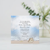Beach Wedding Theme Uitnodiging (Staand voorkant)