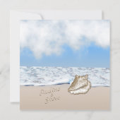 Beach Wedding Theme Uitnodiging (Achterkant)