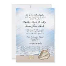 Beach Wedding Theme Uitnodiging