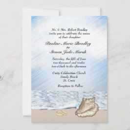 Beach Wedding Theme Uitnodiging