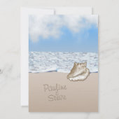 Beach Wedding Theme Uitnodiging (Achterkant)