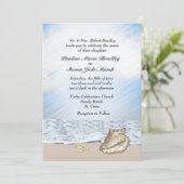Beach Wedding Theme Uitnodiging (Staand voorkant)