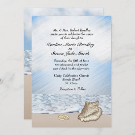 Beach Wedding Theme Uitnodiging