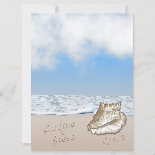 Beach Wedding Theme Uitnodiging (Achterkant)