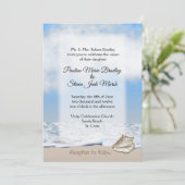 Beach Wedding Theme Uitnodiging (Staand voorkant)