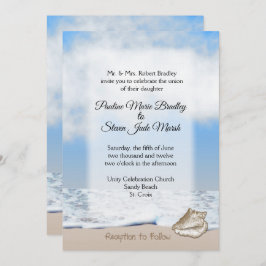 Beach Wedding Theme Uitnodiging