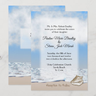 Beach Wedding Theme Uitnodiging