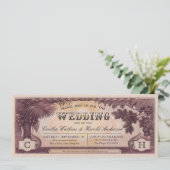 Beach Wedding Ticket Invitations v.1 Kaart (Staand voorkant)