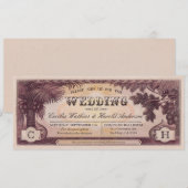 Beach Wedding Ticket Invitations v.1 Kaart (Voorkant / Achterkant)