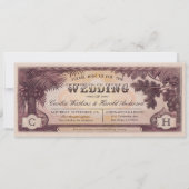 Beach Wedding Ticket Invitations v.1 Kaart (Voorkant)