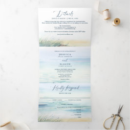 Beach Wedding Tri-Fold uitnodigingen RSVP