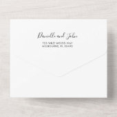 Beach Wedding Tropical Leaf RSVP All In One Uitnodiging (Achterkant)