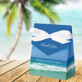 Beach Wedding Tropical Ocean Waves Modern Blue Bedankdoosjes
