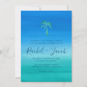 Beach Wedding Tropical Palm Tree Kaart (Voorkant)