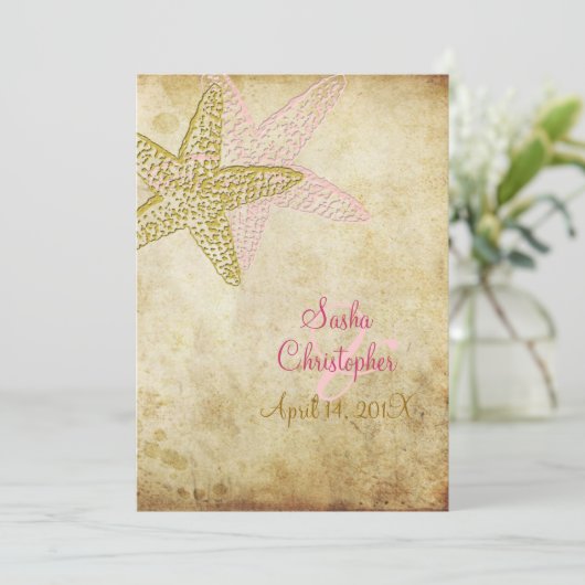 Beach Wedding-uitnodigingen Kaart (Staand voorkant)