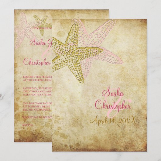 Beach Wedding-uitnodigingen Kaart (Voorkant / Achterkant)