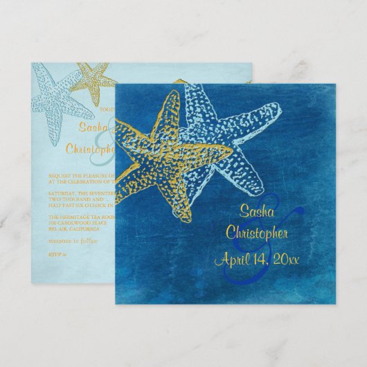  Beach Wedding-uitnodigingen Kaart (Voorkant / Achterkant)