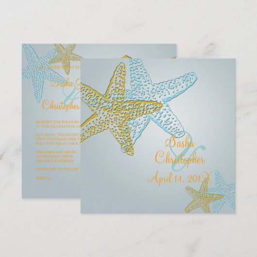 Beach Wedding-uitnodigingen Kaart (Voorkant / Achterkant)