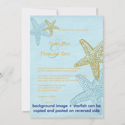  Beach Wedding-uitnodigingen Kaart (Achterkant)