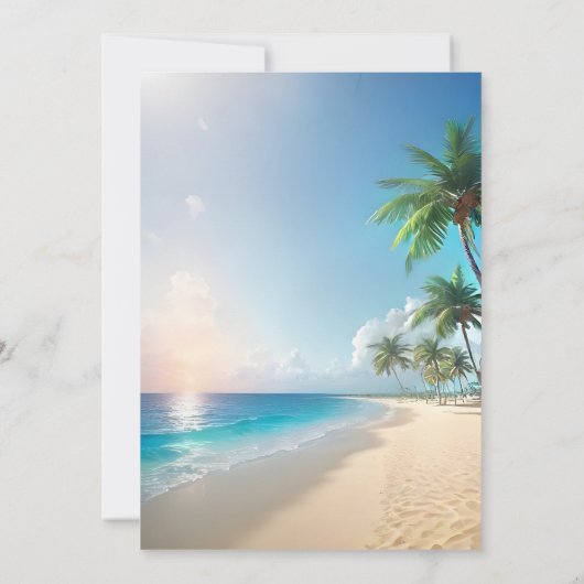 Beach Wedding-uitnodigingen Kaart (Achterkant)