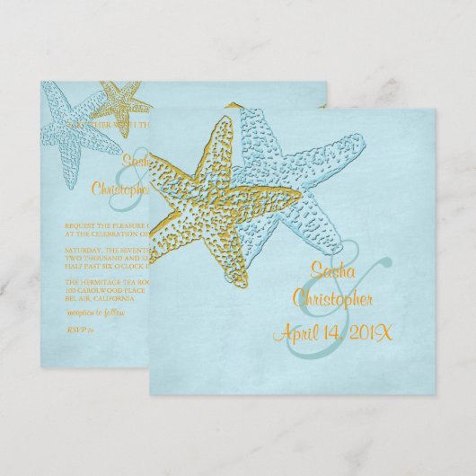  Beach Wedding-uitnodigingen Kaart (Voorkant / Achterkant)