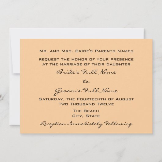 Beach Wedding-uitnodigingen Kaart (Achterkant)