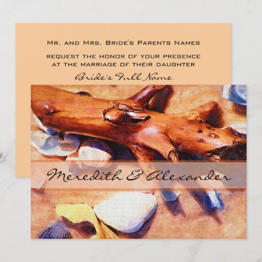 Beach Wedding-uitnodigingen Kaart (Voorkant / Achterkant)