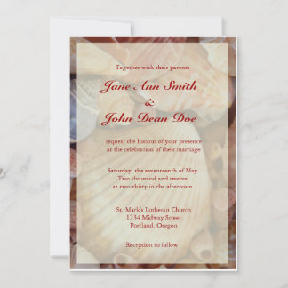 Beach Wedding-uitnodigingen: Multicolored Seashell Kaart