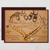 Beach Wedding-uitnodigingen van de homepage Kaart (Voorkant / Achterkant)