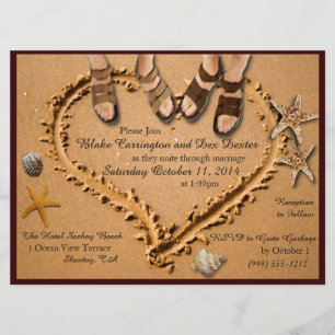 Beach Wedding-uitnodigingen van de homepage Kaart