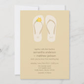 Beach Wedding-uitnodigingen van het driepuntsbloem Kaart (Voorkant)