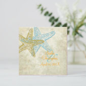 Beach Wedding-uitnodigingen/wit zand Kaart (Staand voorkant)