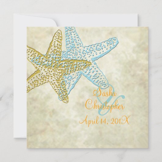 Beach Wedding-uitnodigingen/wit zand Kaart (Voorkant)