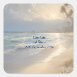 Beach Wedding Vierkante Sticker