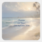 Beach Wedding Vierkante Sticker (Voorkant)