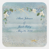 Beach Wedding Vierkante Sticker (Voorkant)