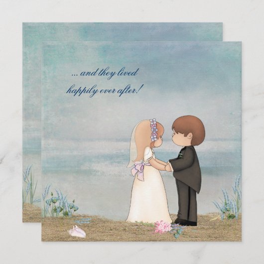 Beach Wedding Vows Kaart (Voorkant / Achterkant)