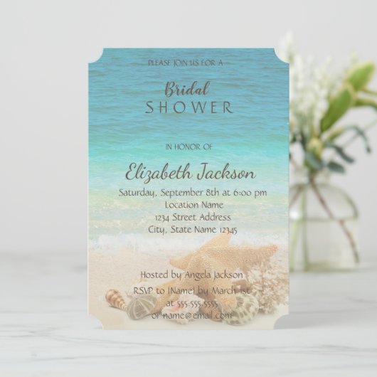 Beach Wedding Vrijgezellenfeest Kaart (Staand voorkant)