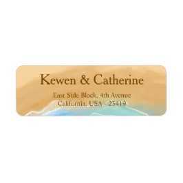Beach Wedding Watercolor Etiket
