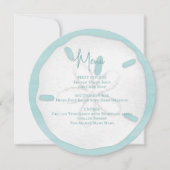 Beach Wedding Waterverf Sand Dollar Menu Kaart (Voorkant)